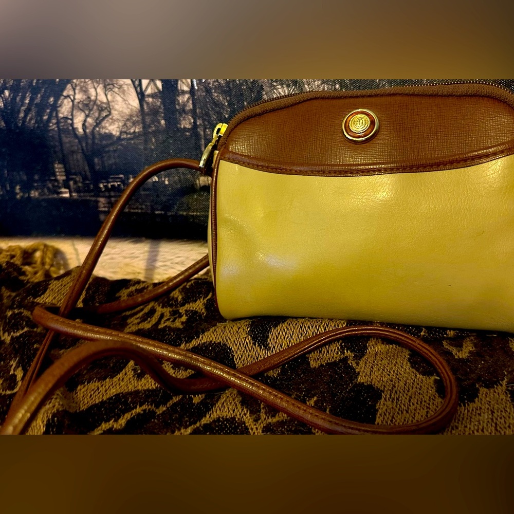 Vintage Claiborne purse in green and brown